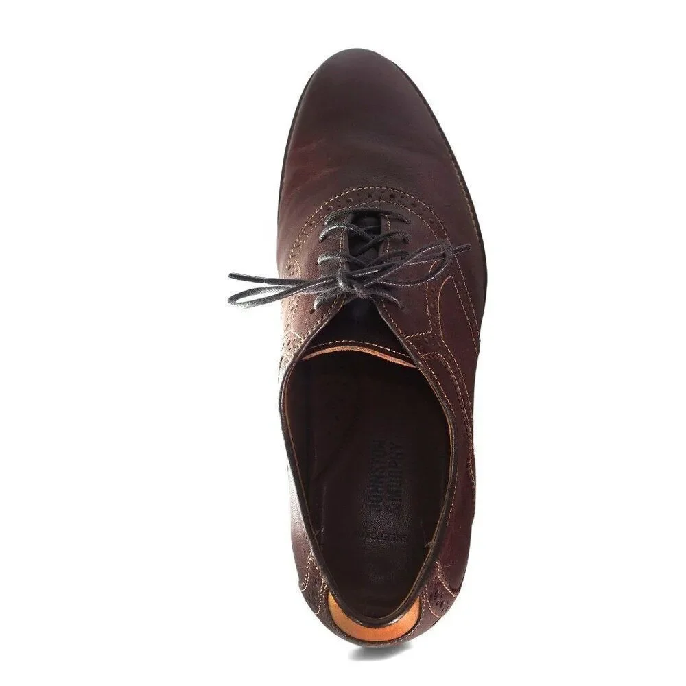 Johnston & Murphy Warner Plain Toe Leather Oxfords‎ 20-6943 Brown Men's 10.5D